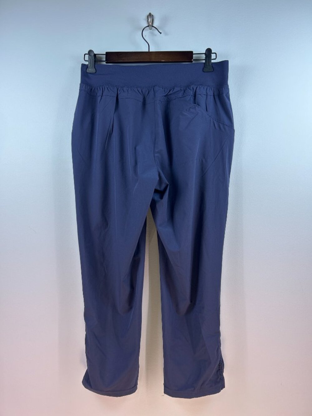 Apana Navy Blue Woven Track Joggers Elastic Waist Women's Small - Picture 2 of 7